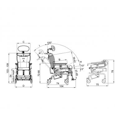 Silla basculante Juditta de interior B12